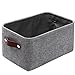 MANGATA Cestas de Almacenamiento Plegables, Caja de Almacenamiento de Tela de Lona Gruesa para Ropa, Juguetes (Gris, Pequeña, Lavable)