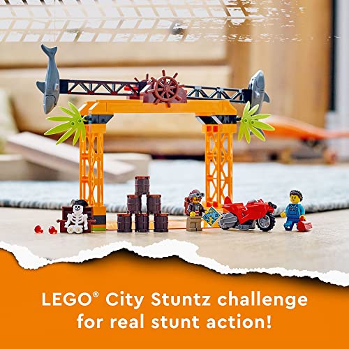LEGO City Stuntz The Shark Attack Stunt Challenge Adventure Series Toy with Flywheel Powered Stunt Bike & Racer Minifigure - Image 2