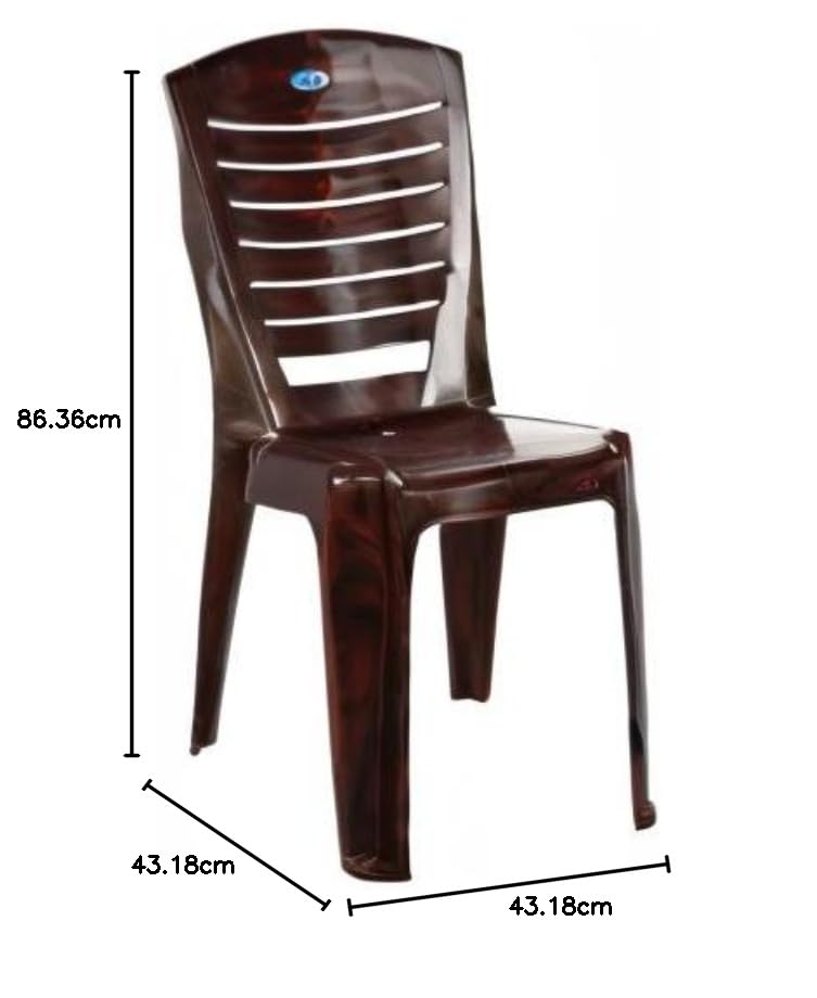 Image of Nilkamal Plastic Chair for Living Room | 3 Year Warranty | for Home, Living Room, Outdoor | Weather Brown Colour | CHR4025