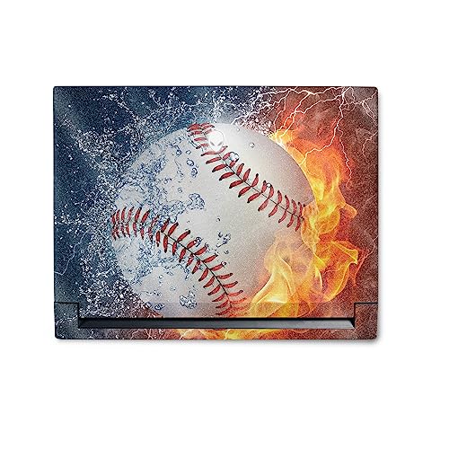 MightySkins Glossy Glitter Skin Compatible with Alienware M18 R1 (2023) Full Wrap Kit - Baseball Fire | Protective, Durable High-Gloss Glitter Finish | Easy to Apply & Change Styles | Made in The USA