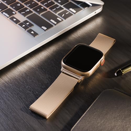Image of Magnetic Mesh Metal Compatible with Apple Watch Band 49mm 46mm 45mm 44mm 42mm 41mm 40mm 38mm Men and Women, Stainless Steel Loop Clasp Replacement for iWatch Bands Ultra Series 10 9 8 7 SE 6 5 4 3 2 1