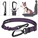 SlowTon Dog Seatbelt, Pet Car Seat Belt Latch Bar Attachment Lockable Swivel Carabiner Small Medium Large Dogs Adjustable Elastic Bungee Safety Belt Reflective Stitching Connect (Purple)