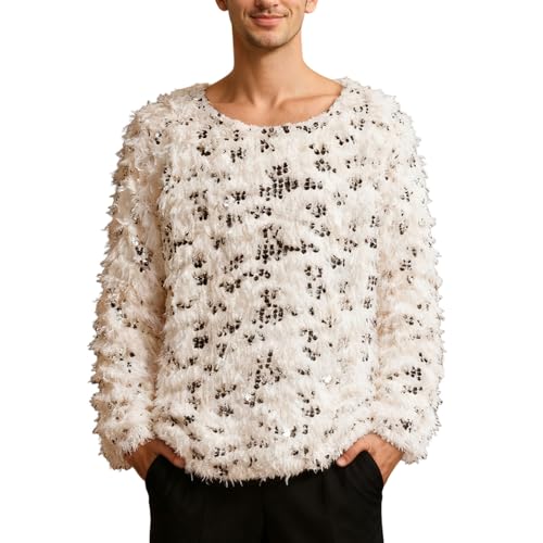 T-shirt à paillettes homme pour briller en discothèque et soirée de carnaval