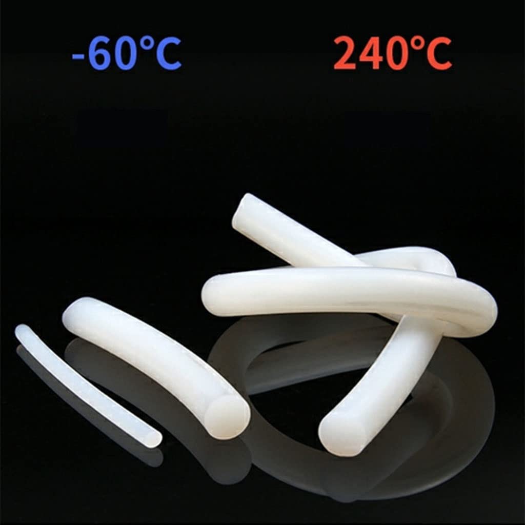EDFMGH 5m White Solid Silicone Cord Dia 4-10mm Rubber Gasket Trim Seal Strips High Temperature Resistant Round O-Bar Strip, 1pcs(Dia 6mm)