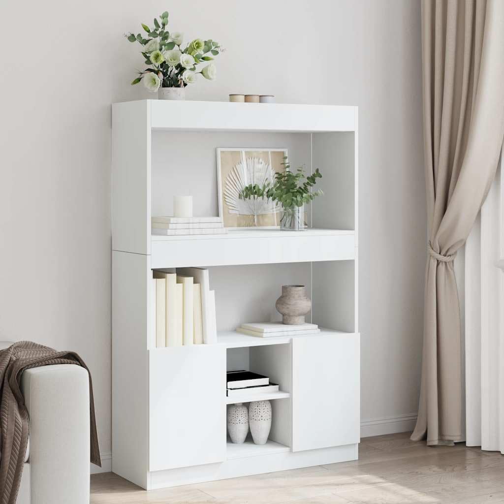 Scaffale alto bianco, 92 x 33 x 140 cm, libreria