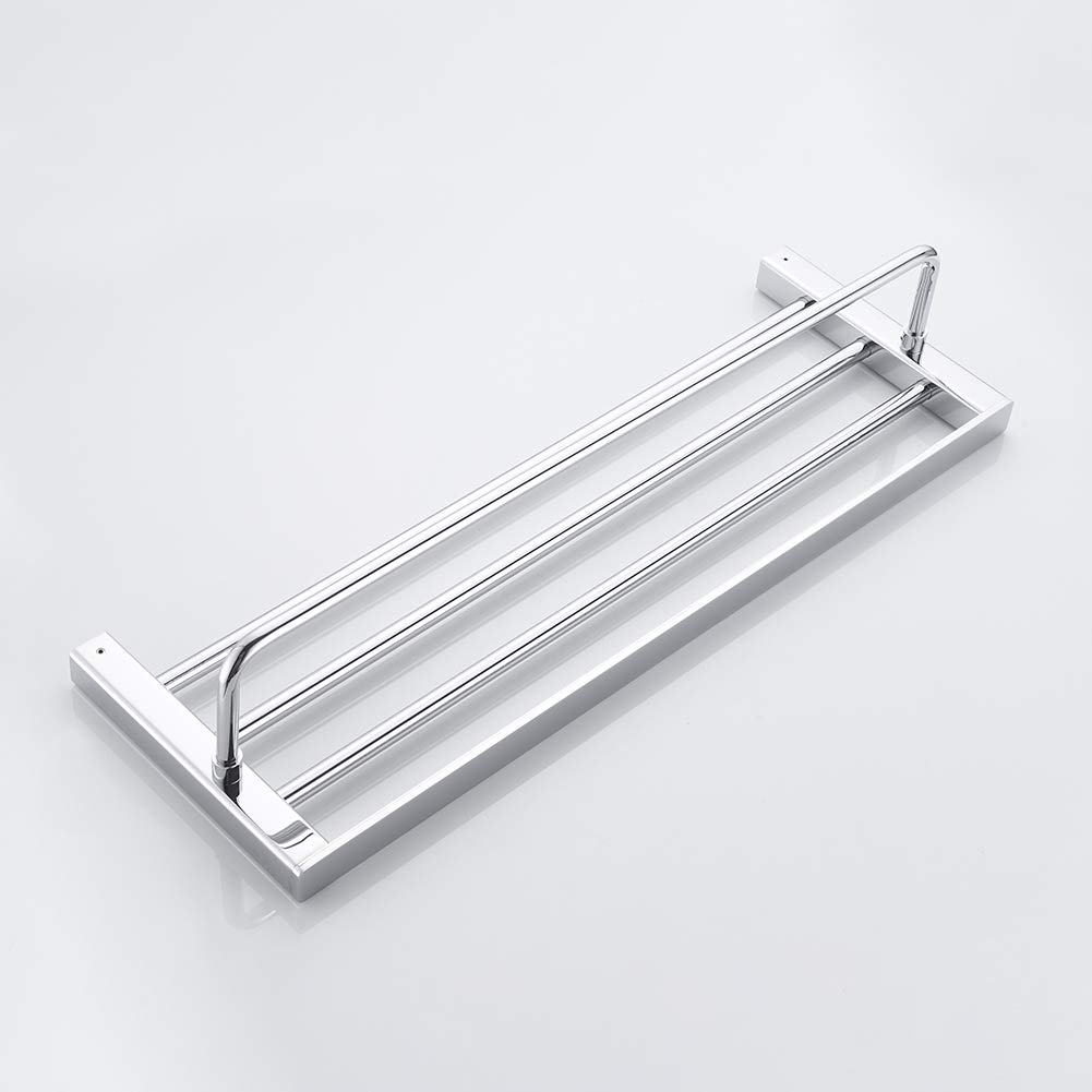 Ibergrif Plinto, Wall Toallero Múltiple Cuadrado, Estantes de Latón, Repisa de Baño, Plata