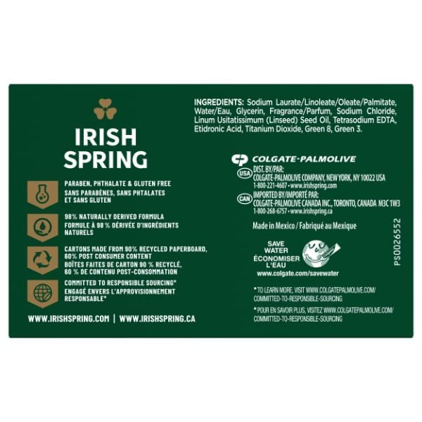 Irish Spring Deodorant Soap Original Bar, 3.7 Ounce (Pack of 3)