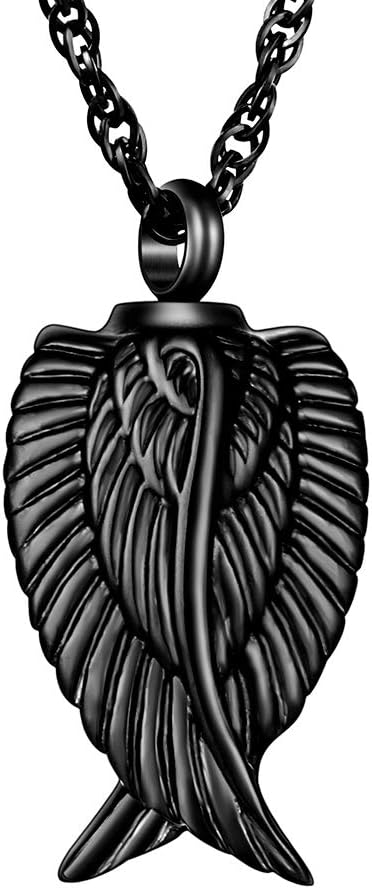 Dletay Angel Wing Cremation Necklace for Ashes Stainless Steel Urn Pendant Ashes Holder Memorial Jewelry