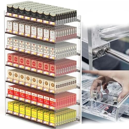 Commercial Automatic Cigarette Display Shelf | Cigarette Showcases Rack for Retail | Cigar Candy Automatic Stand for Coffee Shops, Bars, Shopping Centers, 56x27x50cm
