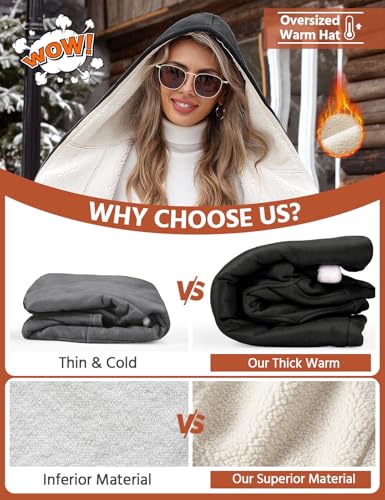 HEEKPEK Women Hoodies Fleece Jackets Soft Fuzzy Long Hoodie Sweatshirt Casual Sherpa Hoodies Horn Button Coats Winter3