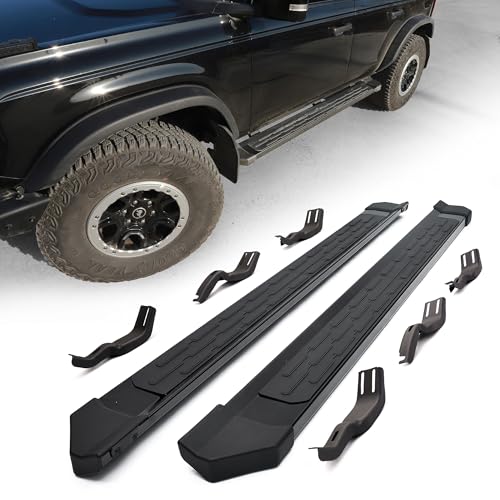 Running Boards Fit for Ford Bronco 4-Door 2021-2025 Aluminum Alloy Side Steps with Anti-Slip Design High Load Capacity Nerf Bars (OEM Style)