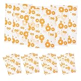 LAPYAPPE 200枚 加厚キャンディ包装紙 桔色花柄ヌガーキャンディ用 クッキー包み紙 食品 紙材 パーティー 結婚式 日常使用に