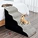 Hundetreppe 60cm Hoch, 5 Stufen Hunderampe für Boxspringbett, Couch, rutschfeste Haustiertreppe/Rampe für kleine/verletzte Hunde, Katzen - mit Hundespielzeug Seil, Farbe in Grau