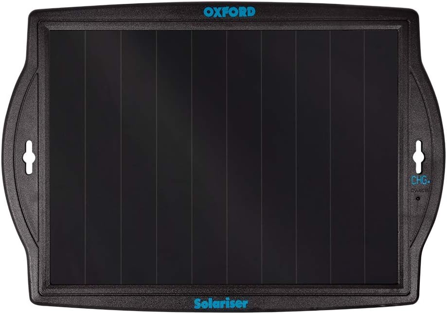 Oxford products OF949 Solariser. Solar battery charger for maintaining 12Volt Automotive batteries. Motorcycles - Quads - Jet Ski - Motor Bikes, Black,M