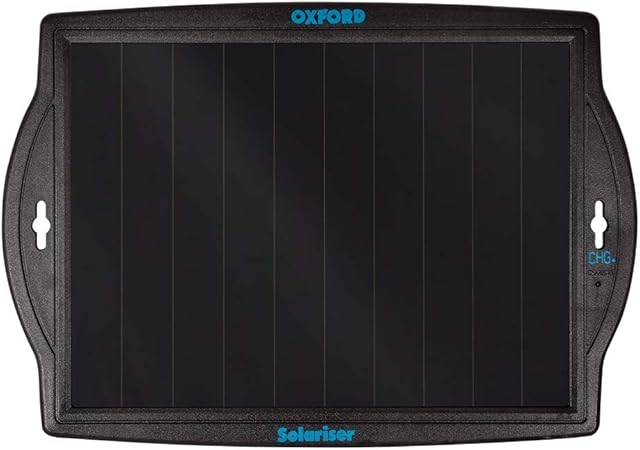 Oxford products OF949 Solariser. Solar battery charger for maintaining 12Volt Automotive batteries. Motorcycles - Quads - Jet Ski - Motor Bikes, Black,M
