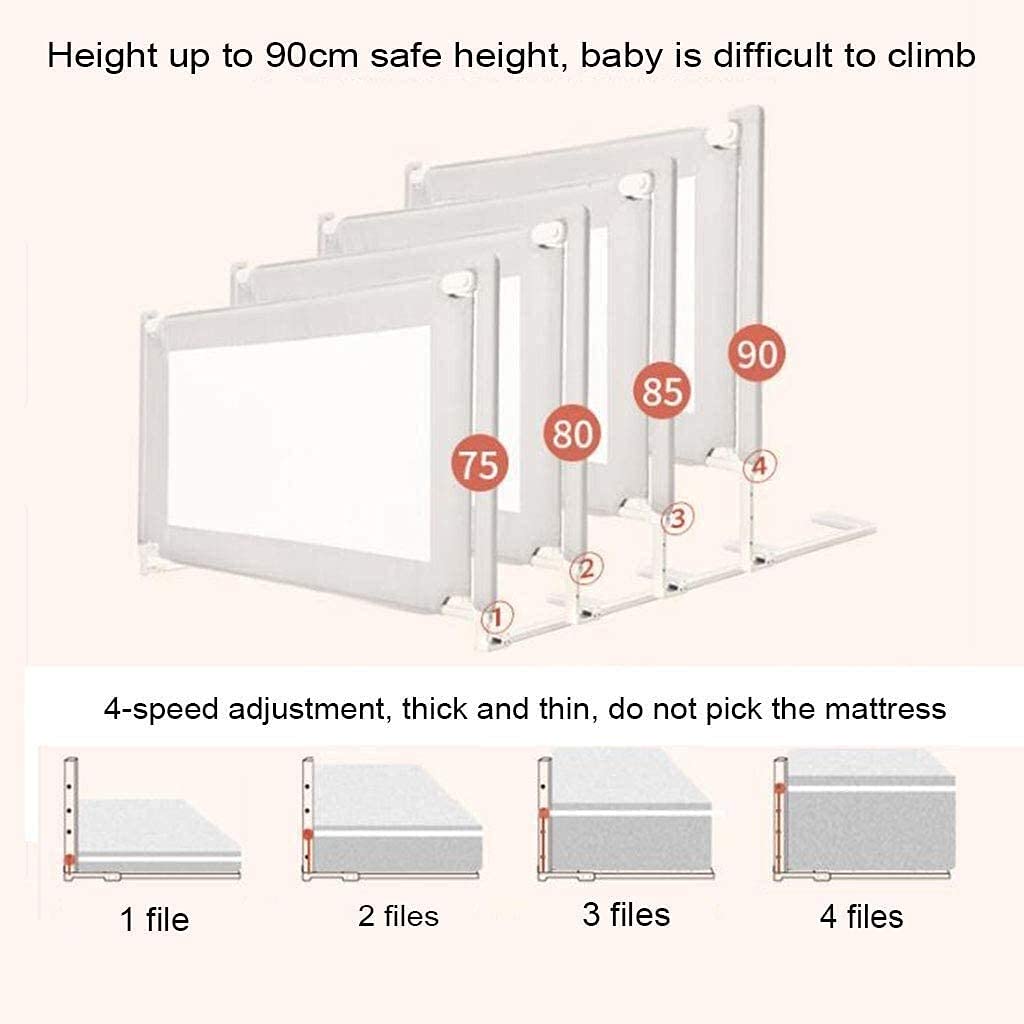 Riel de Cama para corralito de bebé para niños pequeños Barandilla de Cuna Barandilla de Seguridad de Cama con elevación Vertical Valla de Seguridad para Dormir Seguro Riel de Cuna