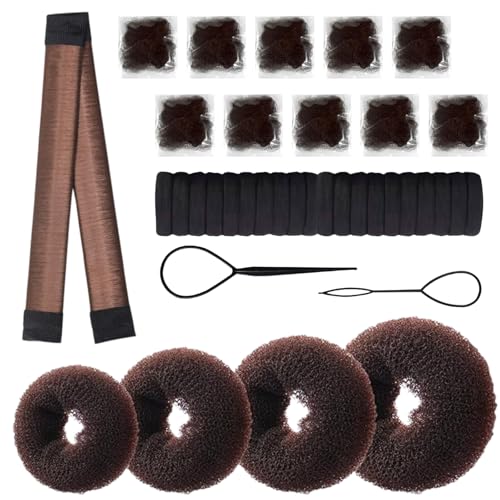 KEYRI 37 Pièces Accessoires de Coiffure Cheveux Donuts Chignons Filet Cheveux Chignon Magique...