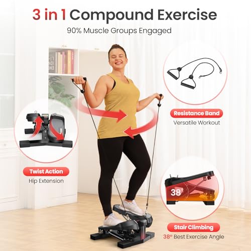 Image of FLYBIRD Home Gym Stair Stepper - Compact Cardio & Lower‑Body Workout Machine, Supports Up to 350 LBS, Targets Legs, Hips & Glutes, Ideal Fitness Gear for Both Men and Women