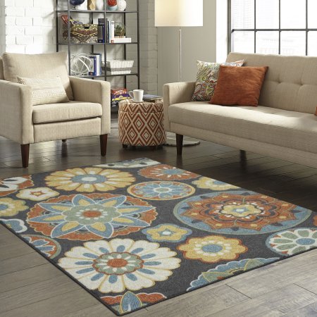 Better Homes and Gardens Suzani Area Rug or Runner, 7'6"x10', Gray