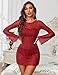 Avidlove Women's Mesh Dress Backless Bell Sleeve Party Clubwear Mini Bodycon Dresses