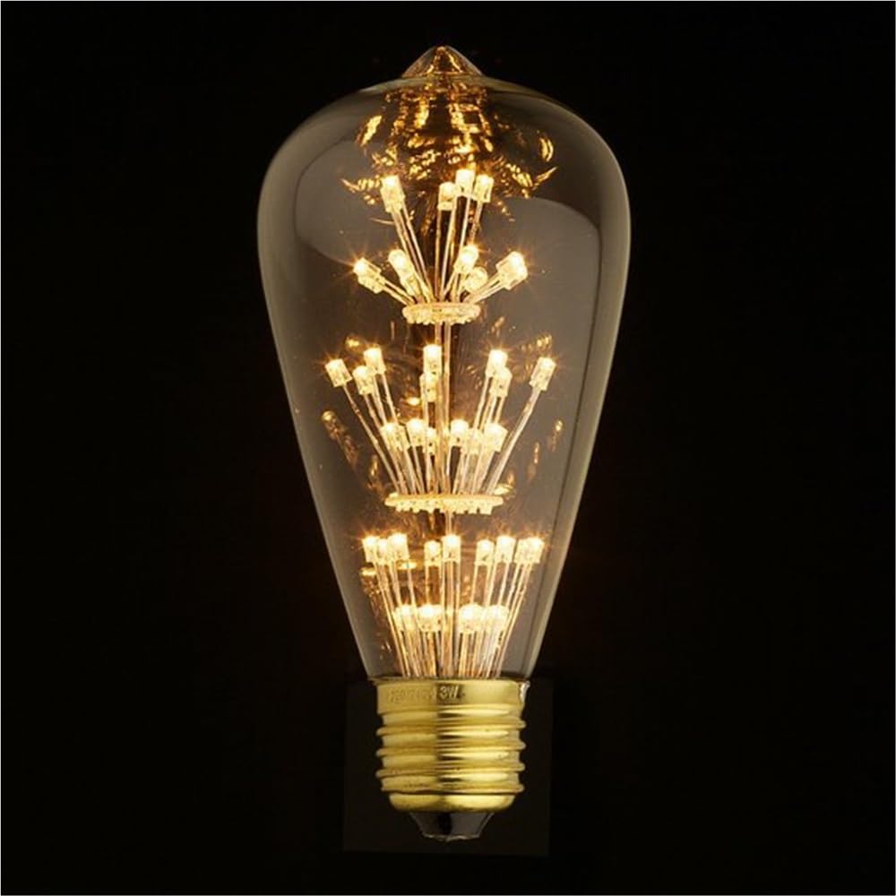 fengyan Casa bombillas, Paquete de 10 bombillas LED Full Star, CA 220 V, ST64, E27, 3 W, estilo retro, Edison, rosca E27, luz decorativa Familiar Lámpara