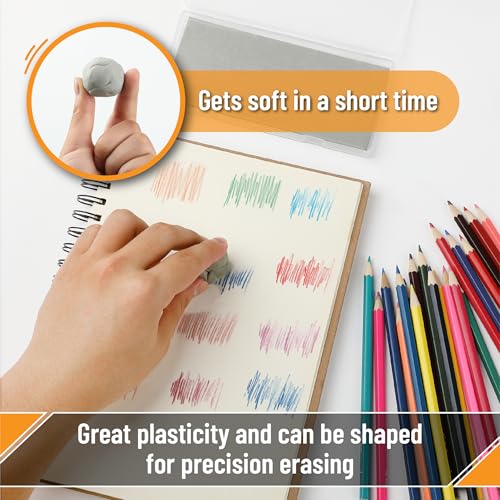 Image of Mr. Pen- Large Kneaded Erasers, 2.75 inchx6.3 inch, 4 Pack, Gray