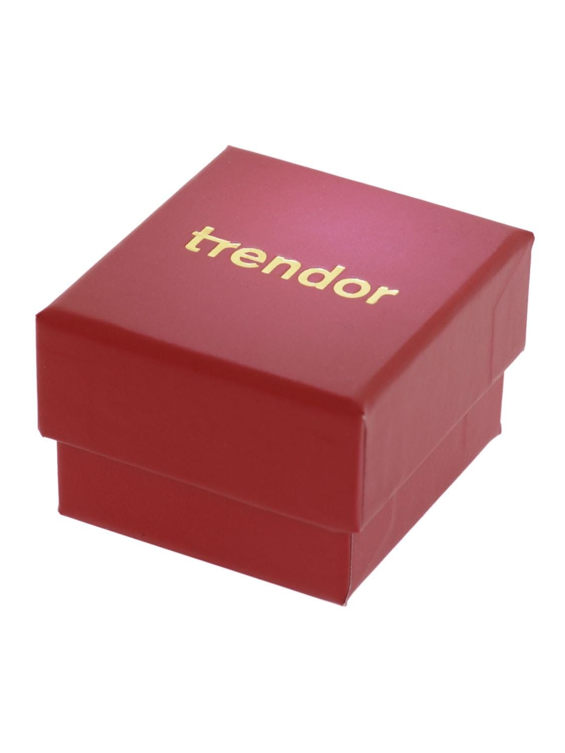 trendor Damenring Gold 333 mit synthetischem Rubin und Zirkonias 68802 | wunderschönes Schmuckstück für Frauen, edle Geschenkidee und tolles Accessoire,