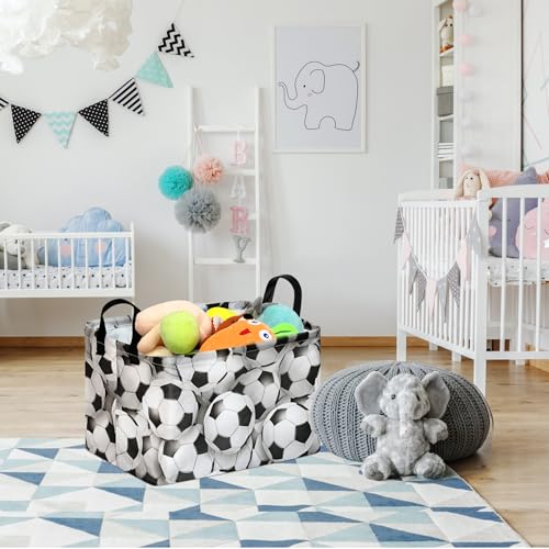 Image of Soccer Football Pattern Nursery Storage Basket
