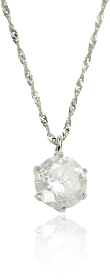 Amazon | プラチナ999枠 純プラチナ 0.2ct ダイヤモンド ネックレス 