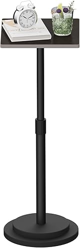 Miniatura 12 de Mesa de Bebidas con Altura Ajustable, Soporte de Plantas de Metal Redondo Vintage para Interiores, para Espacios Pequeños, Sala de Estar,