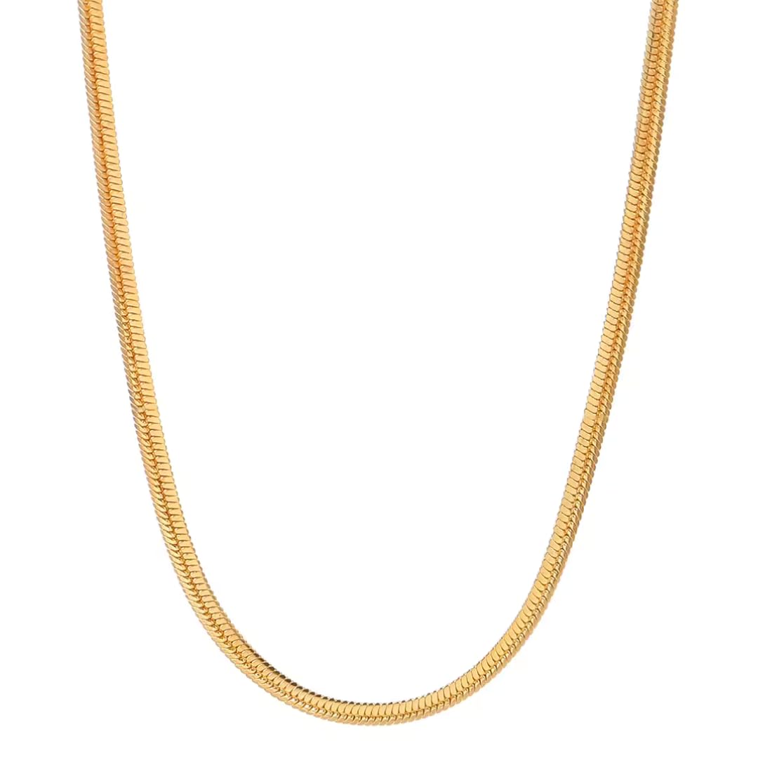 lavsh Stainless Steel Snake Chain for Men - Durable Gold Color Classic Chain-picture-3