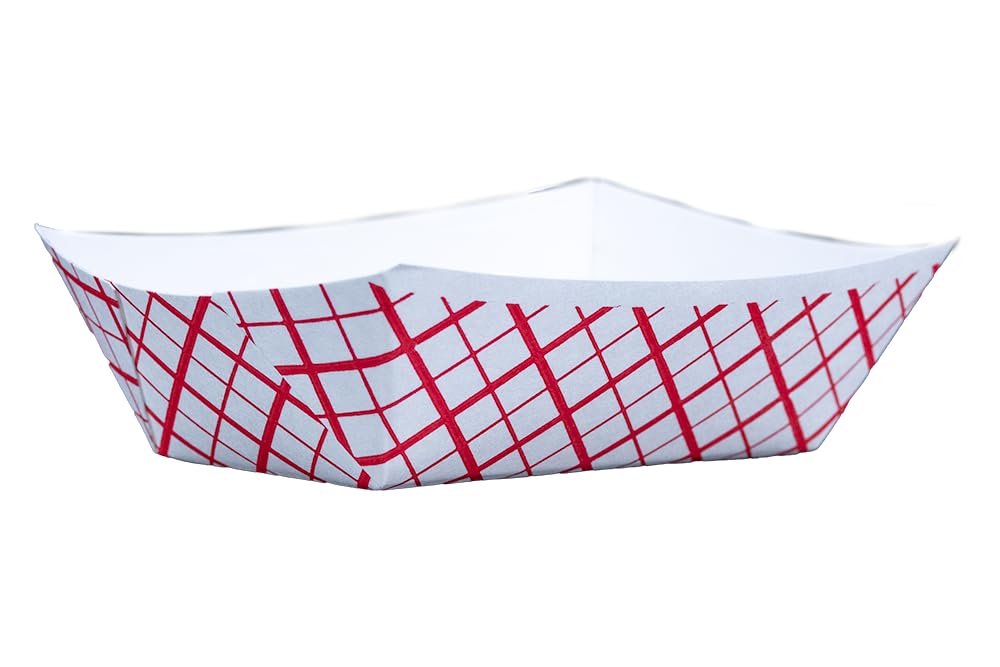0413#100 Southland Paperboard Food Tray, 1 lb Capacity, Red Check (Case of 1000)