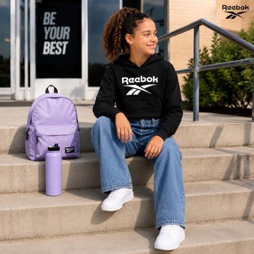 Reebok Girls Midweight Fleece Pullover Hoodie with Lined Hood for School - image 3