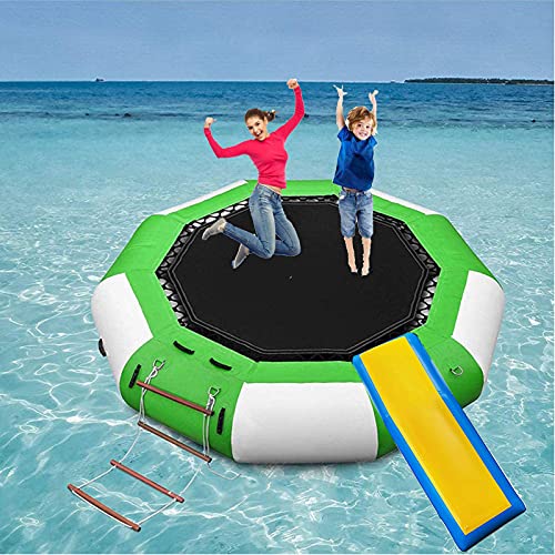 ZYQDRZ Trampolín Inflable De Agua para Niños, Plataforma De Natación De Buceo con Escalera Mecánica Al Aire Libre, Que Incluye Bomba De Aire Y Tobogán, Adecuada para Deportes Acuáticos,B,3M/9.8FT Cover