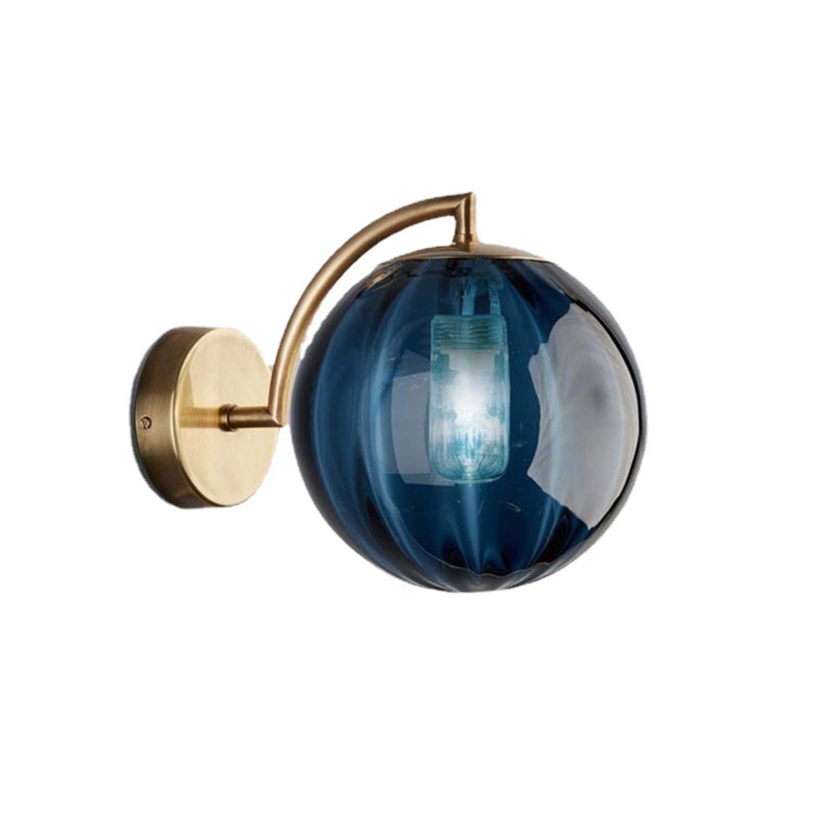 Decorative Sconces Wall Lighting 5.9" Globe Acrylic Lamp 1-Light Vintage G9 Vanity Light, Modern Retro Style Brass Finish | Round Ball Lights for Bedroom Bathroom Corridor (Grey) (Blue(Blue)