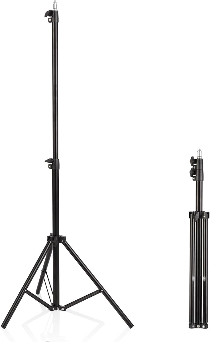 Professional Tripod Stand, Mini Projector Tripod,Adjustable Height Light Stand for Ring Light/Webcam/Mini Projector/Phone, Portable Light Duty Support (Black,22"-63")