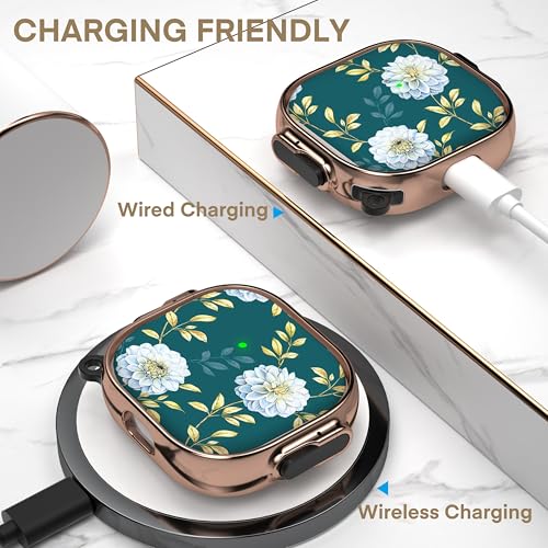 Image of Maxjoy for AirPods 4 Case with Lock, Cute AirPods 4 Case Lock Protective Hard AirPod 4 Generation Cover for Women Girly with Keychain Clip for AirPod 4th Generation Cover 2024, Floral