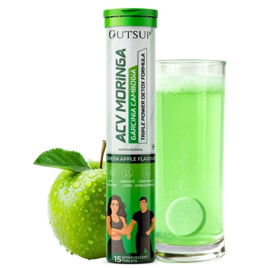 Image of ACV Moringa with Garcinia Cambogia | For Supports Weight Loss, Control Cravings, Convert Fat Into Energy, Boost Energy & Immunaity - 15 Effervescent Tablet