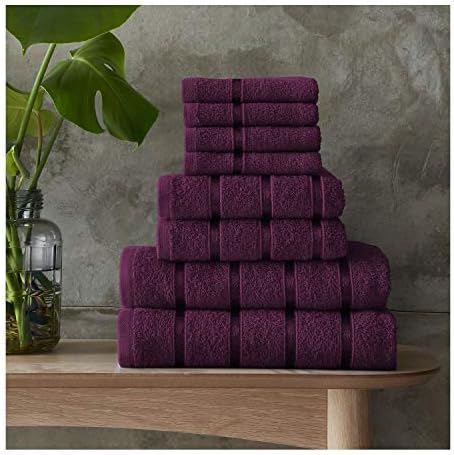 FAIRWAYUK 8-Piece Towels Bale Set for Bathroom, Ultra Soft Premium Quality Water Absorbent Towel Gift Sets, 100% Egyptian Cotton, 4x Face 2x Hand 2x Bath Towels, Blush Pink