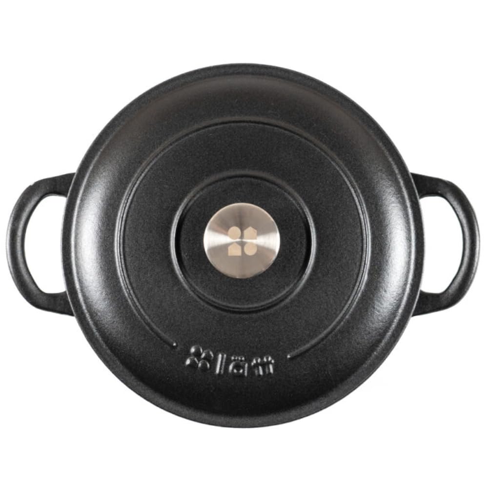Cocotte Hierro Fundido Esmaltado Negra. Cocotte Redonda 26x12 CM - 4,8 L. Olla Elegante, Resistente, Especial para Inducción y Apta para todos tipo de Cocina