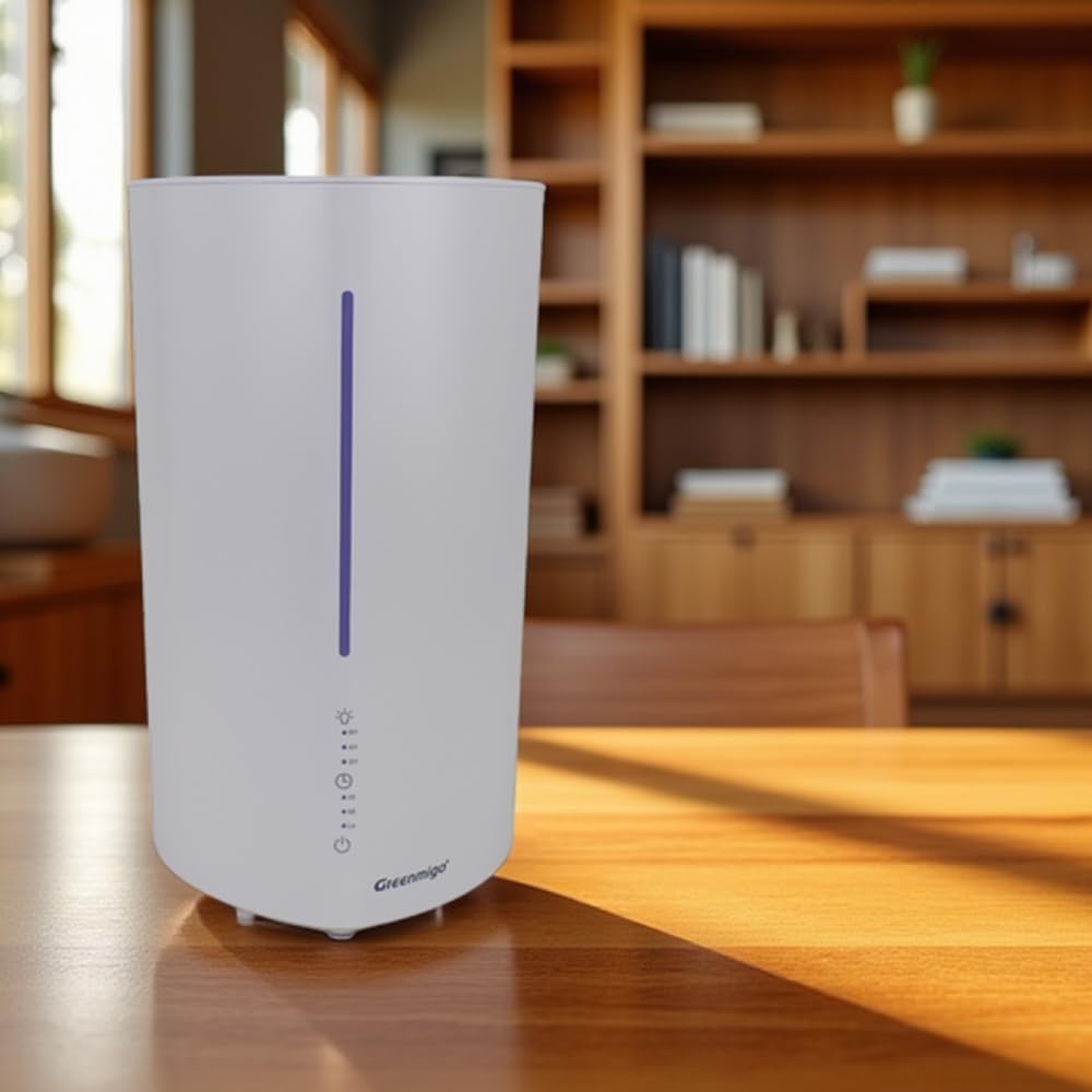Humidificador 3L para Bebés y plantas,Difusor de Aceites Esenciales,Silencioso <28dB,Apagado Automático sin Agua,Temporizador,Luz de Noche,Blanco,para Dormitorios Oficina