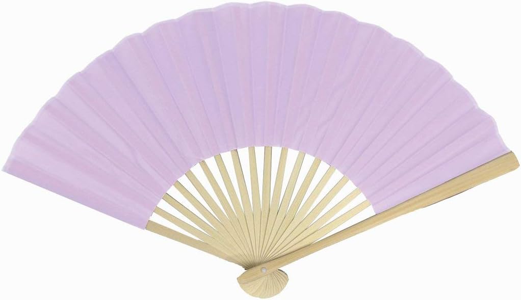 Quasimoon PaperLanternStore.com 9 Inch Dark Purple Silk Hand Fans for Weddings (10 Pack)