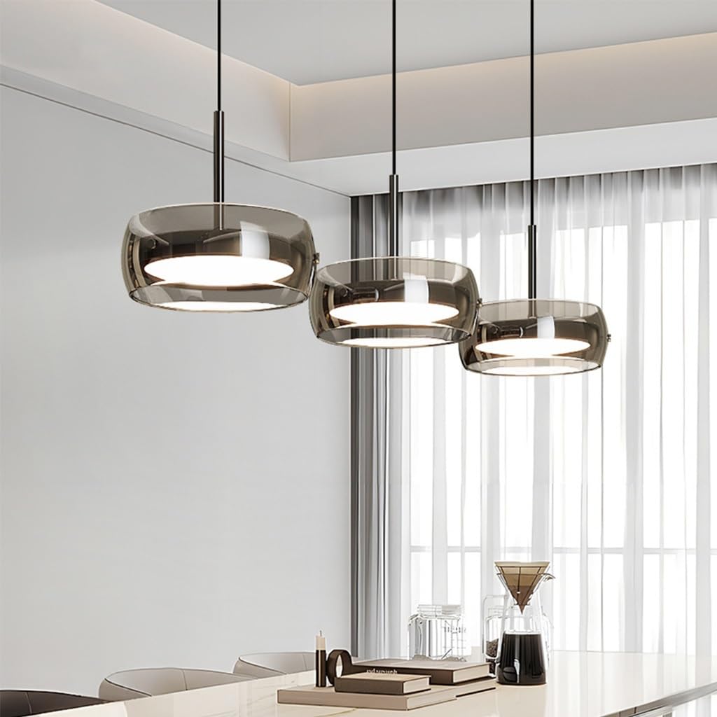 Nowoczesne Minimalistyczne Trzygłowne Światło Wiszące LED Czarne Regulowane Wysokością Lampy Wiszące Creative Design Restauracja Lampa Wisząca Nadaje Się Do Kuchni I Salonu(Long chassis)
