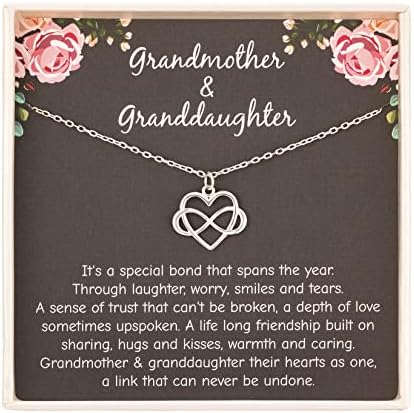 RareLove Grandmother Gifts from Granddaughter,Grandma Gift,925 Sterling Silver Tiny Infinity Heart Necklaces Jewellery for Women,Grandma Birthday Gifts,Grandma from Granddaughter Grandchildren