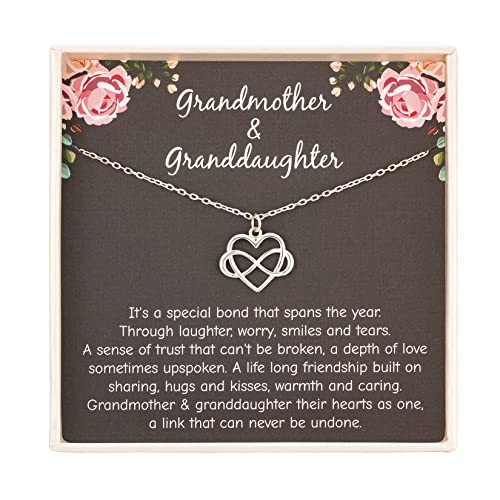 RareLove Grandmother Gifts from Granddaughter,Grandma Gift,925 Sterling Silver Tiny Infinity Heart Necklaces for Women,Grandma Birthday Gifts,Grandma Christmas Gifts from Granddaughter Grandchildren