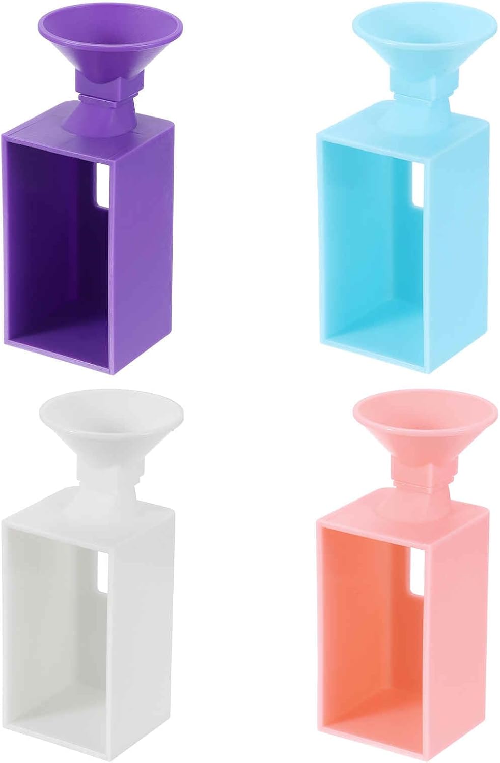 MECCANIXITY Diamond Art Painting Drill Funnel, 4 Pack Portable Funnel Diamond Art Beads Organizer Supplies for Round & Square Containers DIY Crafts Bead Storage Accessories, Multicolor