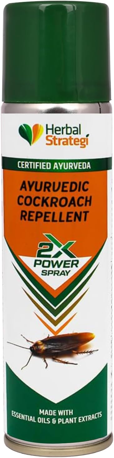 Ayurvedic Cockroach Repellent Aerosol Spray - 200ml | Smarter way to Shuu Cockroaches away | 100% Herbal & Chemical free | Baby & Pet safe | Effective on all types of Cockroaches