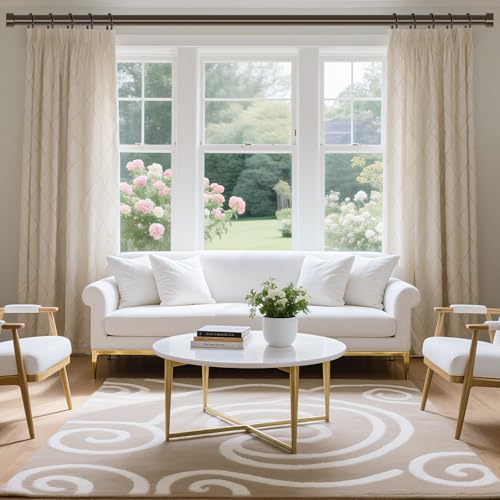 Bronze Curtain Rods for Windows 48 to 84 Inch(4-7 Feet),1" Diameter Drapery Rods with Modern Style End Cap Finials,Size:36-88 Inch,Antique Bronze