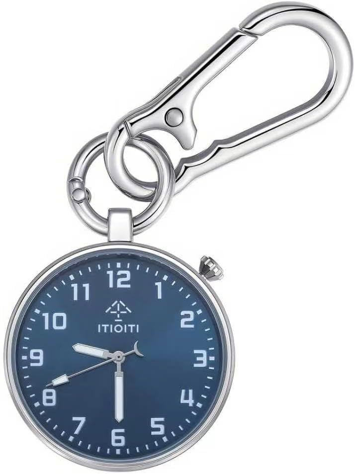 Clip On Pocket Watch, Luminous Carabiner Watch for Men and Women