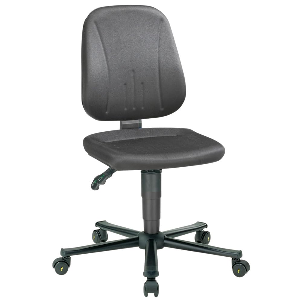 BIMOS Silla de trabajo Unitec 2 con ruedas, ESD, azul (asiento giratorio silla de oficina ESD Unitec) resistencia de disipación típica: Rg=10^6-10^8 ohmios/altura del asiento: 440-590 mm
